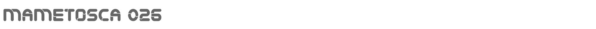 Sample characters Mametosca 026 Font